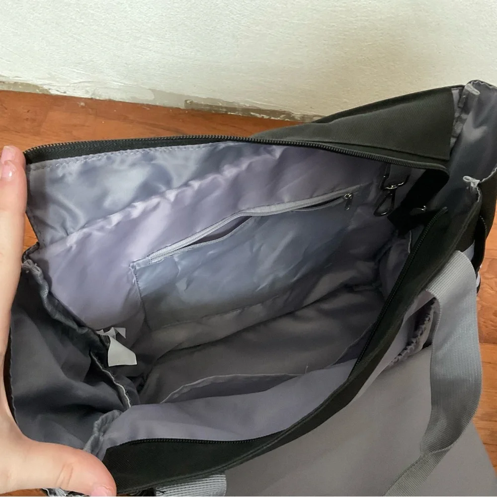 NWOT Black, Grey Nuetral Convertible Diaper Bag Changing Pad Bottle Pockets